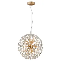 Люстра подвесная LSP-8461 Lussole прозрачная на 9 ламп, основание золотое в стиле современный Люстра подвесная LSP-8461 Lussole прозрачная на 9 ламп, основание золотое в стиле современный